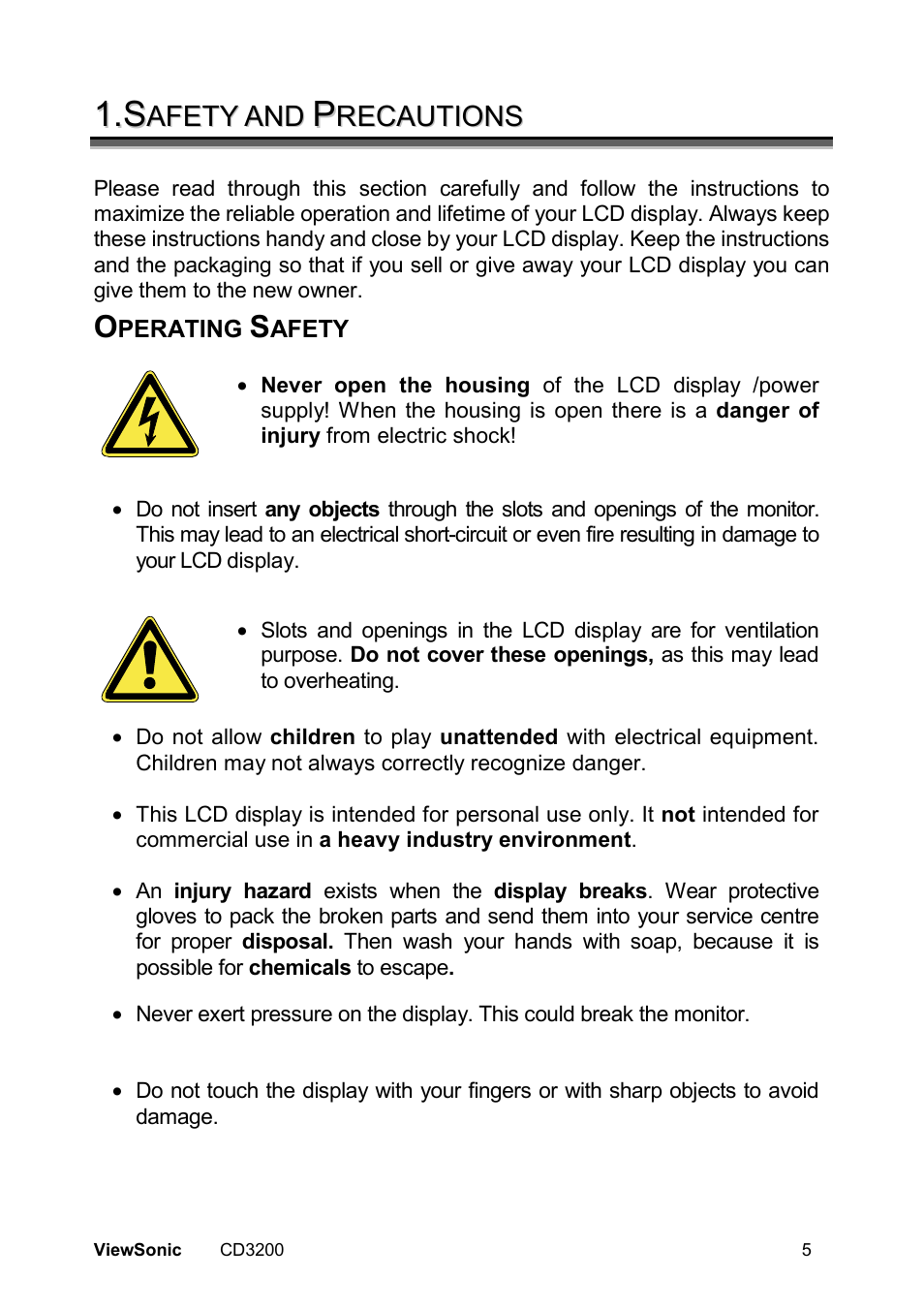 . s s | VIEWSONIC VS11857 User Manual | Page 8 / 66