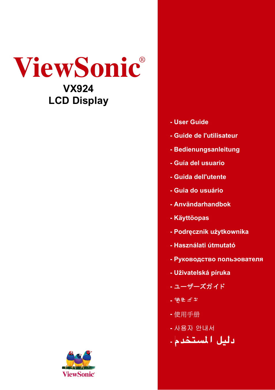 VIEWSONIC VX924 User Manual | 21 pages