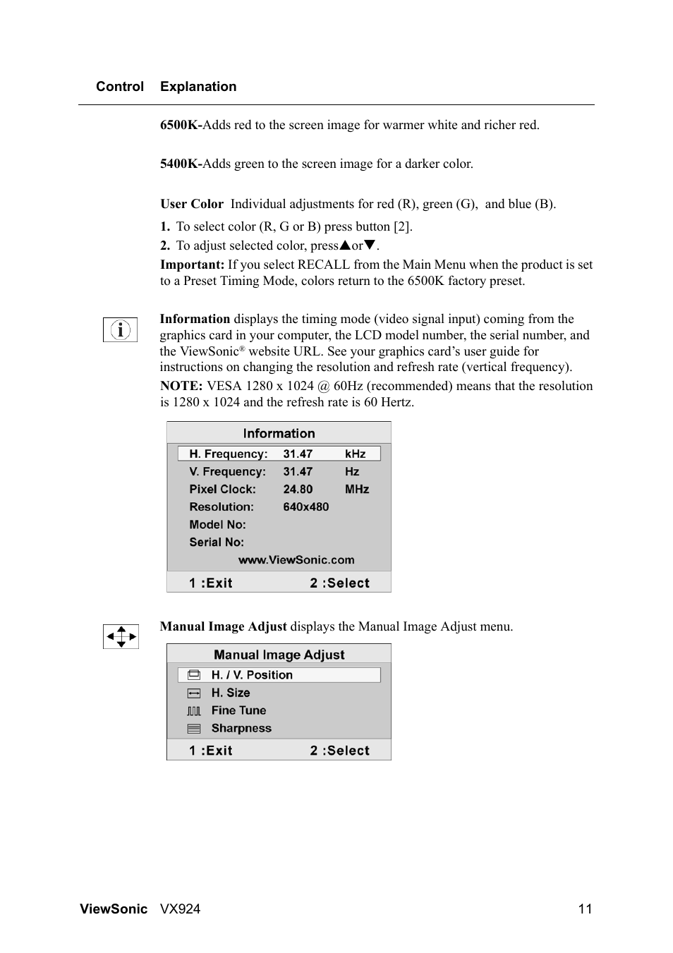 VIEWSONIC VX924 User Manual | Page 13 / 21