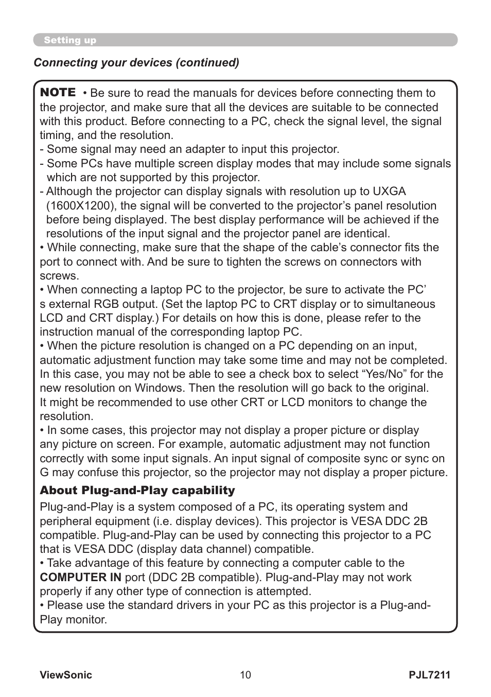 VIEWSONIC PJL7211 User Manual | Page 15 / 71