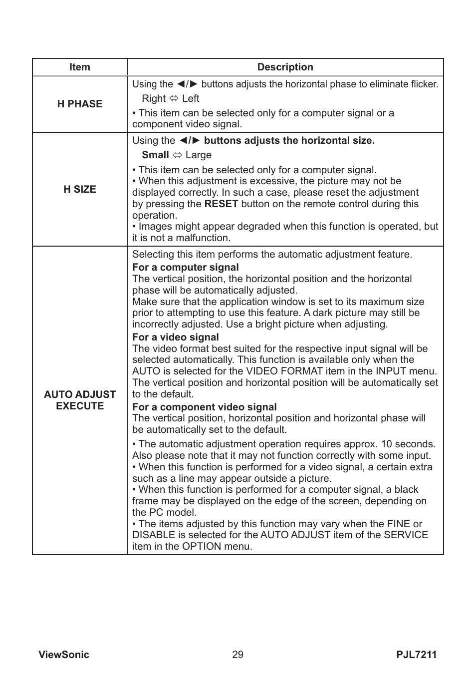 VIEWSONIC PJL7211 User Manual | Page 34 / 71