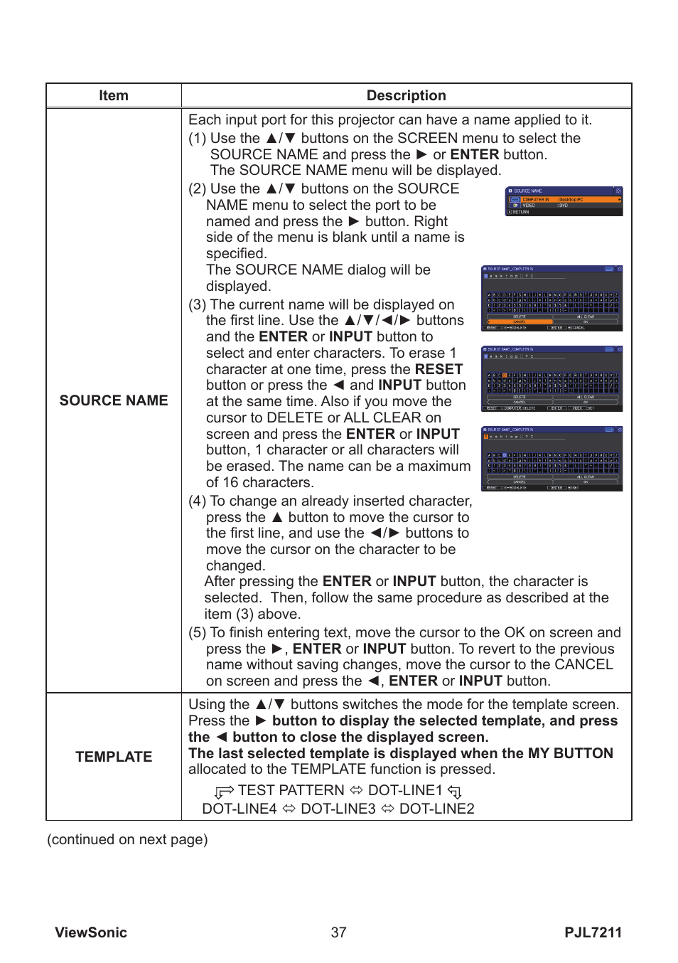 VIEWSONIC PJL7211 User Manual | Page 42 / 71