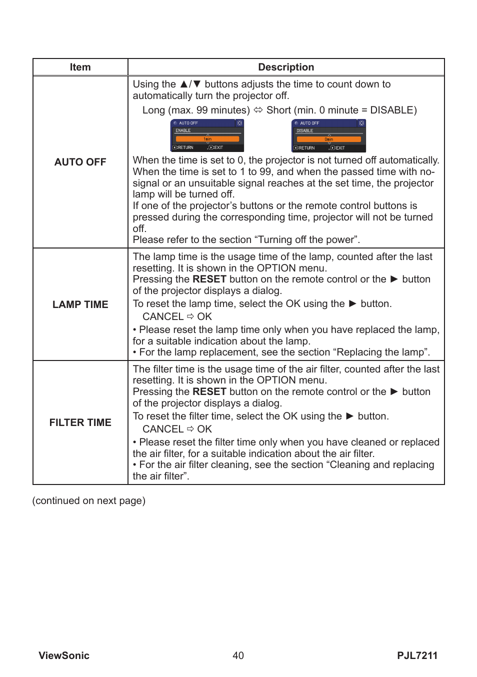 VIEWSONIC PJL7211 User Manual | Page 45 / 71