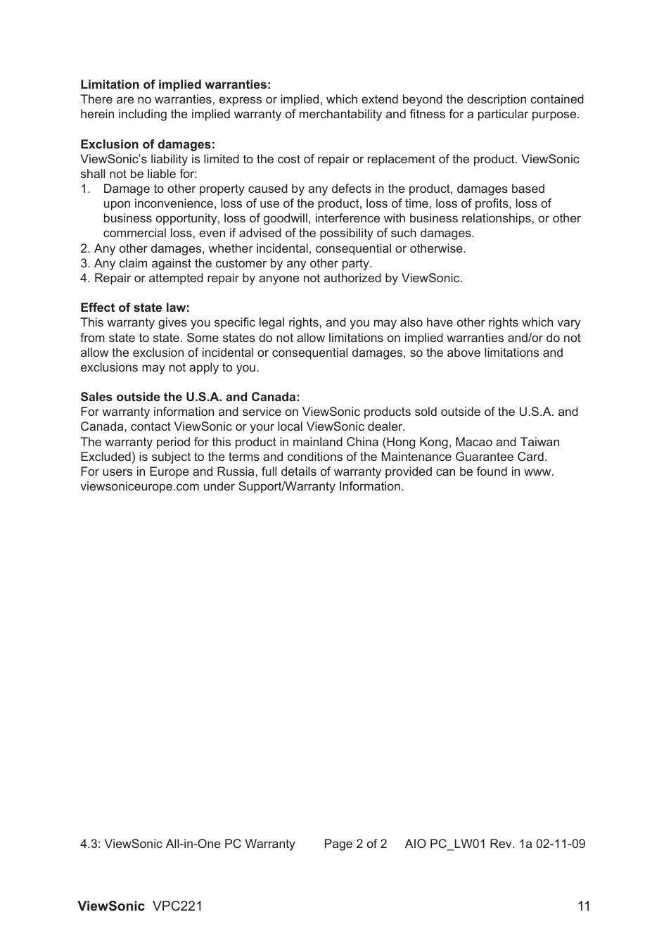 VIEWSONIC VS13730 User Manual | Page 16 / 17