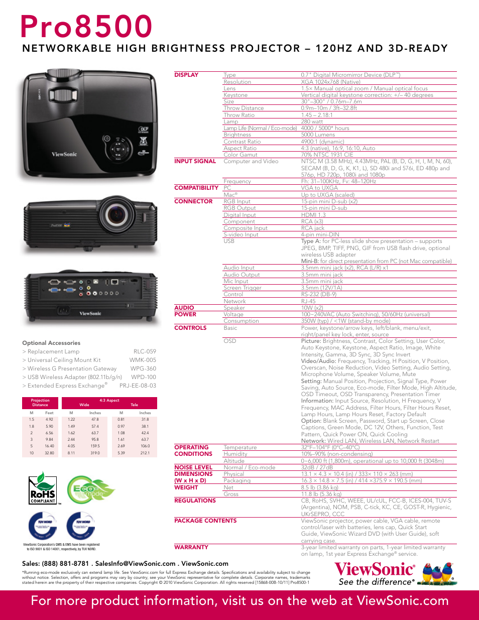 Pro8500 | VIEWSONIC PRO8500 User Manual | Page 2 / 2