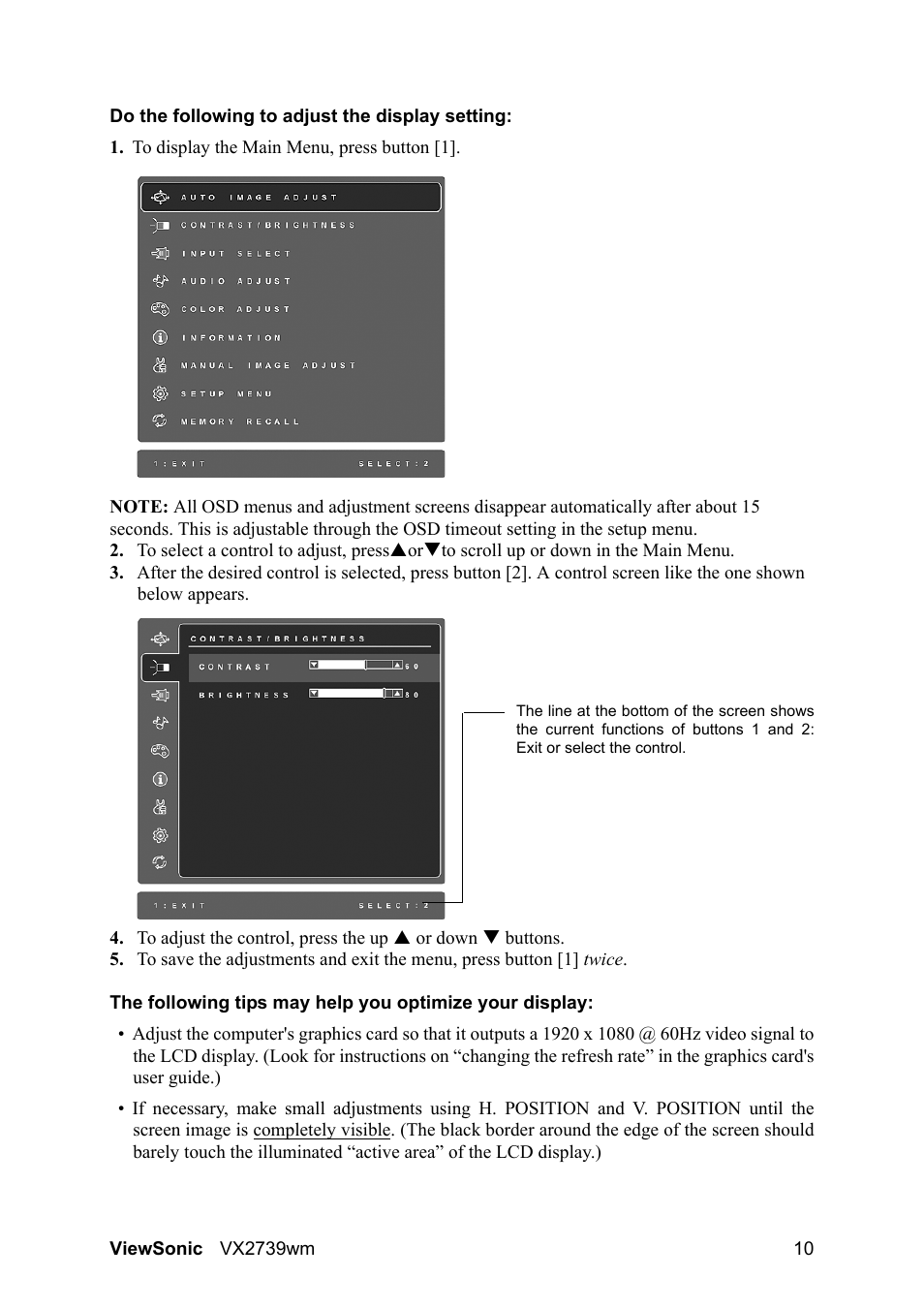 VIEWSONIC VX2739wm LCD Display VS12843 User Manual | Page 12 / 26