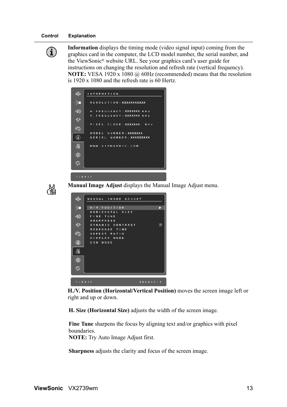 VIEWSONIC VX2739wm LCD Display VS12843 User Manual | Page 15 / 26