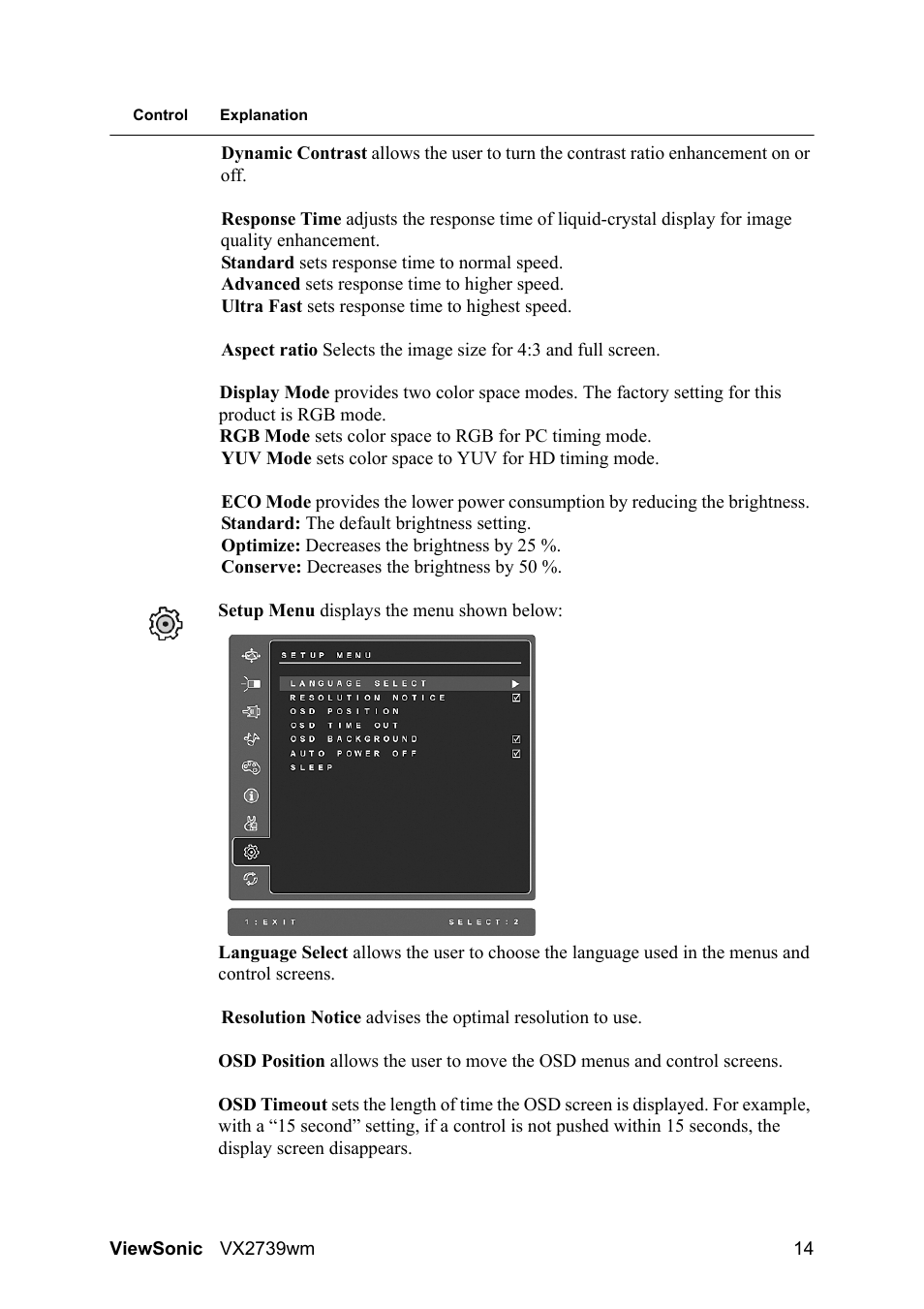 VIEWSONIC VX2739wm LCD Display VS12843 User Manual | Page 16 / 26