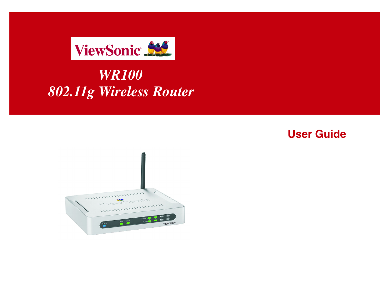 VIEWSONIC WR100 User Manual | 66 pages