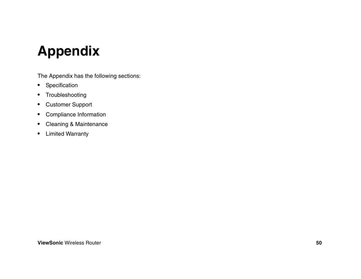 Appendix | VIEWSONIC WR100 User Manual | Page 54 / 66