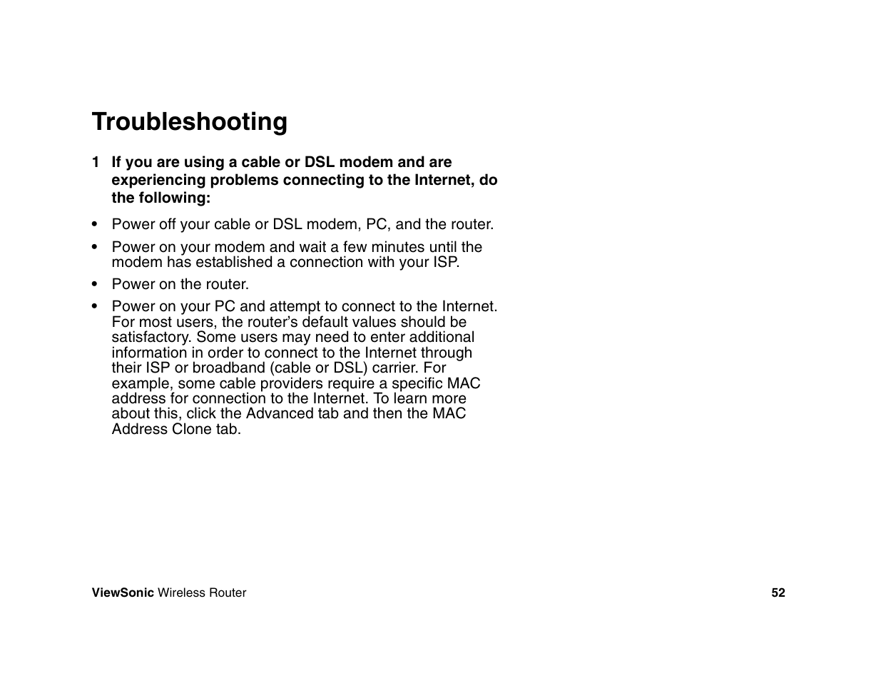 Troubleshooting | VIEWSONIC WR100 User Manual | Page 56 / 66