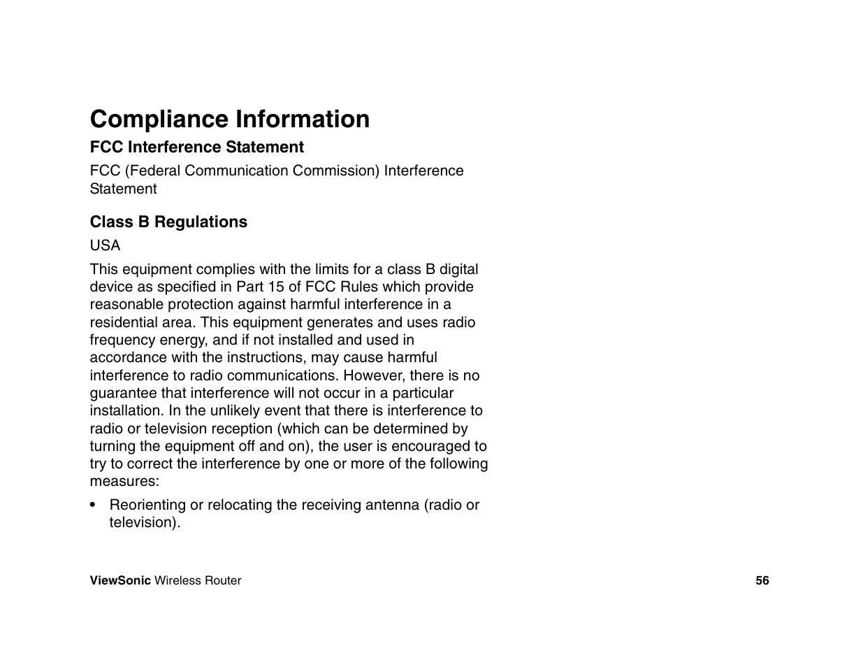 Compliance information | VIEWSONIC WR100 User Manual | Page 60 / 66