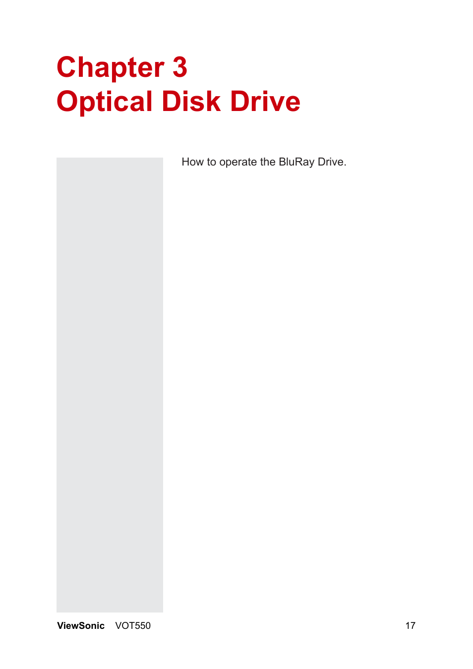 Chapter 3 optical disk drive | VIEWSONIC VS12663 User Manual | Page 23 / 52