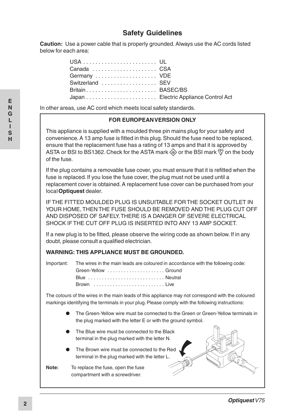 Safety guidelines | VIEWSONIC Optiquest V75 User Manual | Page 3 / 18