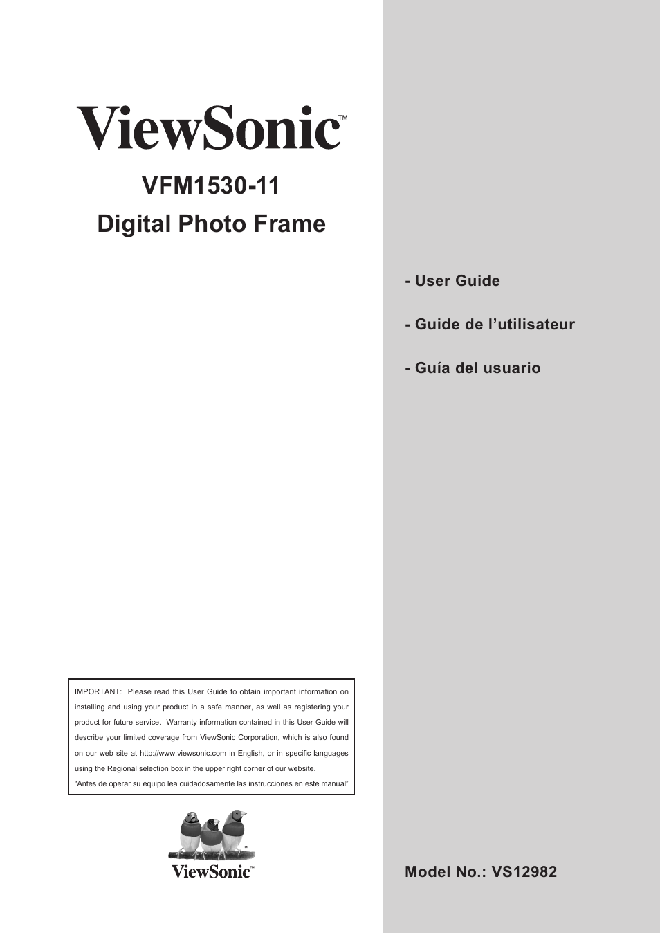 VIEWSONIC VFM1530-11 User Manual | 17 pages