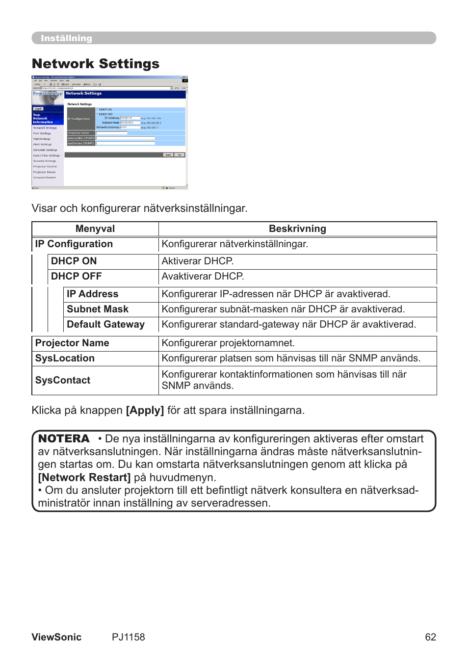 Network settings | VIEWSONIC VS11459 User Manual | Page 67 / 115