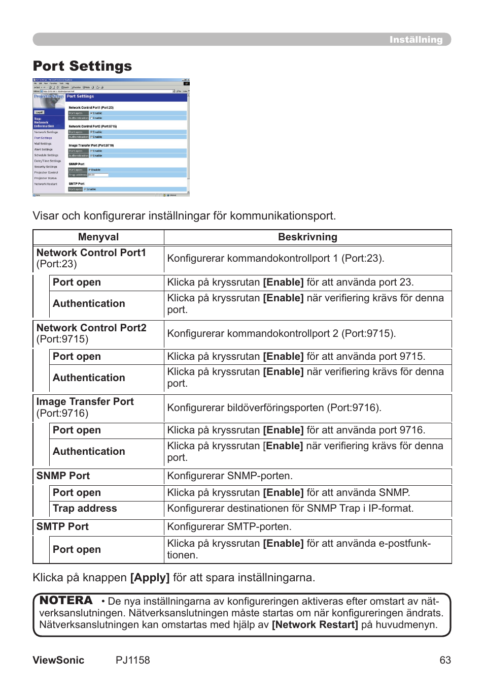 Port settings | VIEWSONIC VS11459 User Manual | Page 68 / 115