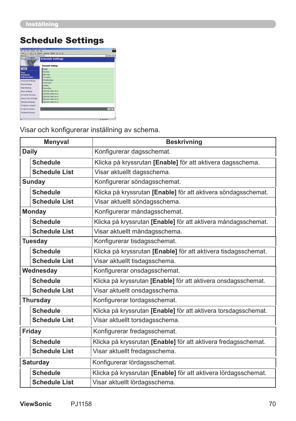 Schedule settings | VIEWSONIC VS11459 User Manual | Page 75 / 115