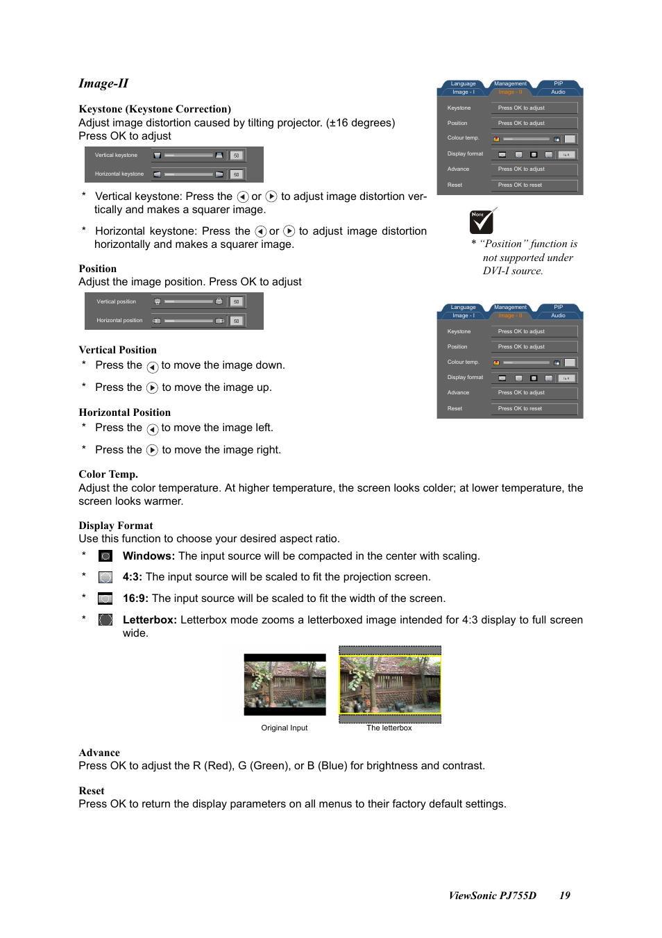 Image-ii | VIEWSONIC PJ755D User Manual | Page 21 / 32