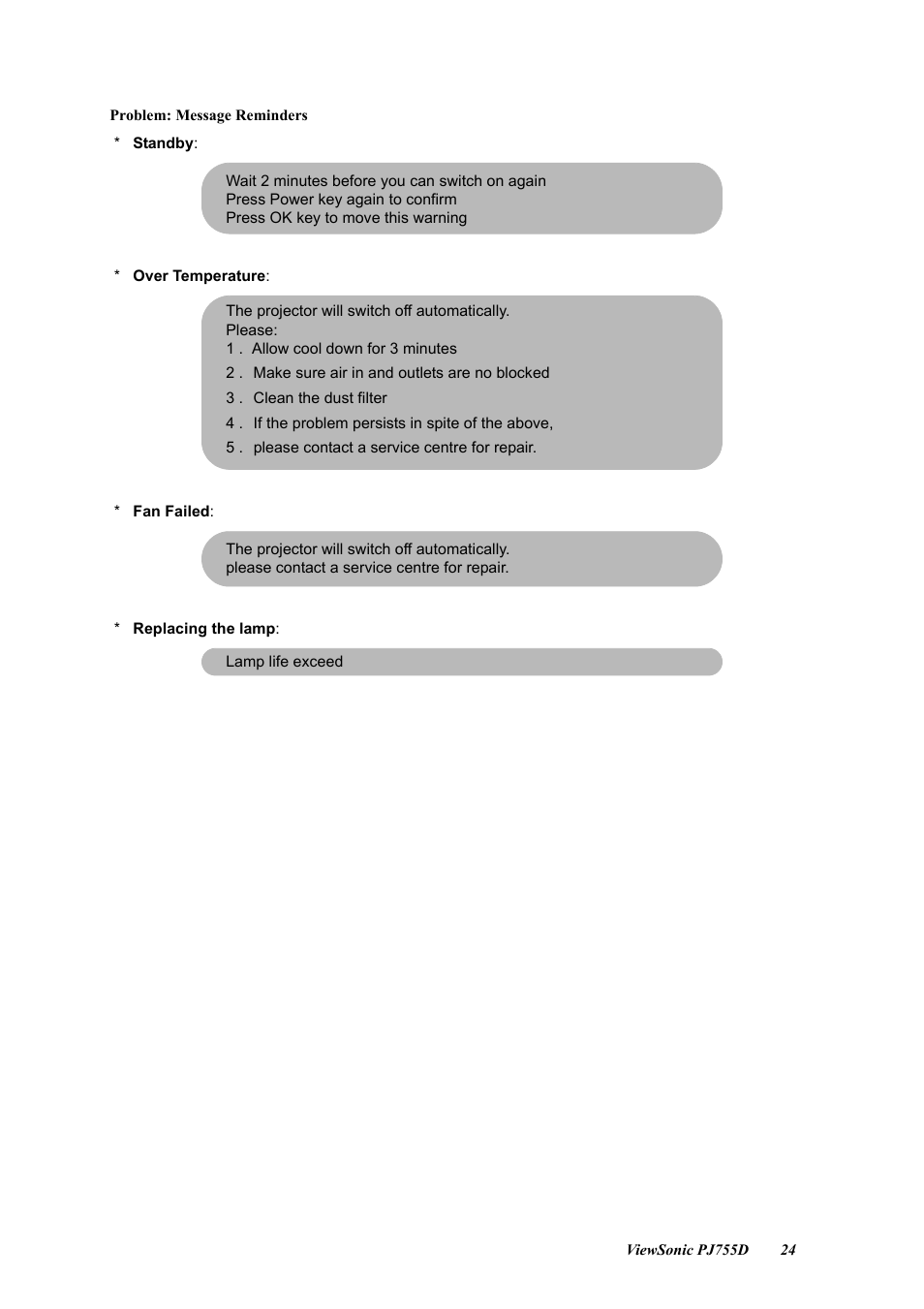 VIEWSONIC PJ755D User Manual | Page 26 / 32