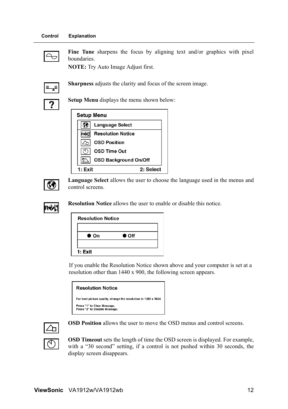 VIEWSONIC VA1912wb User Manual | Page 15 / 22