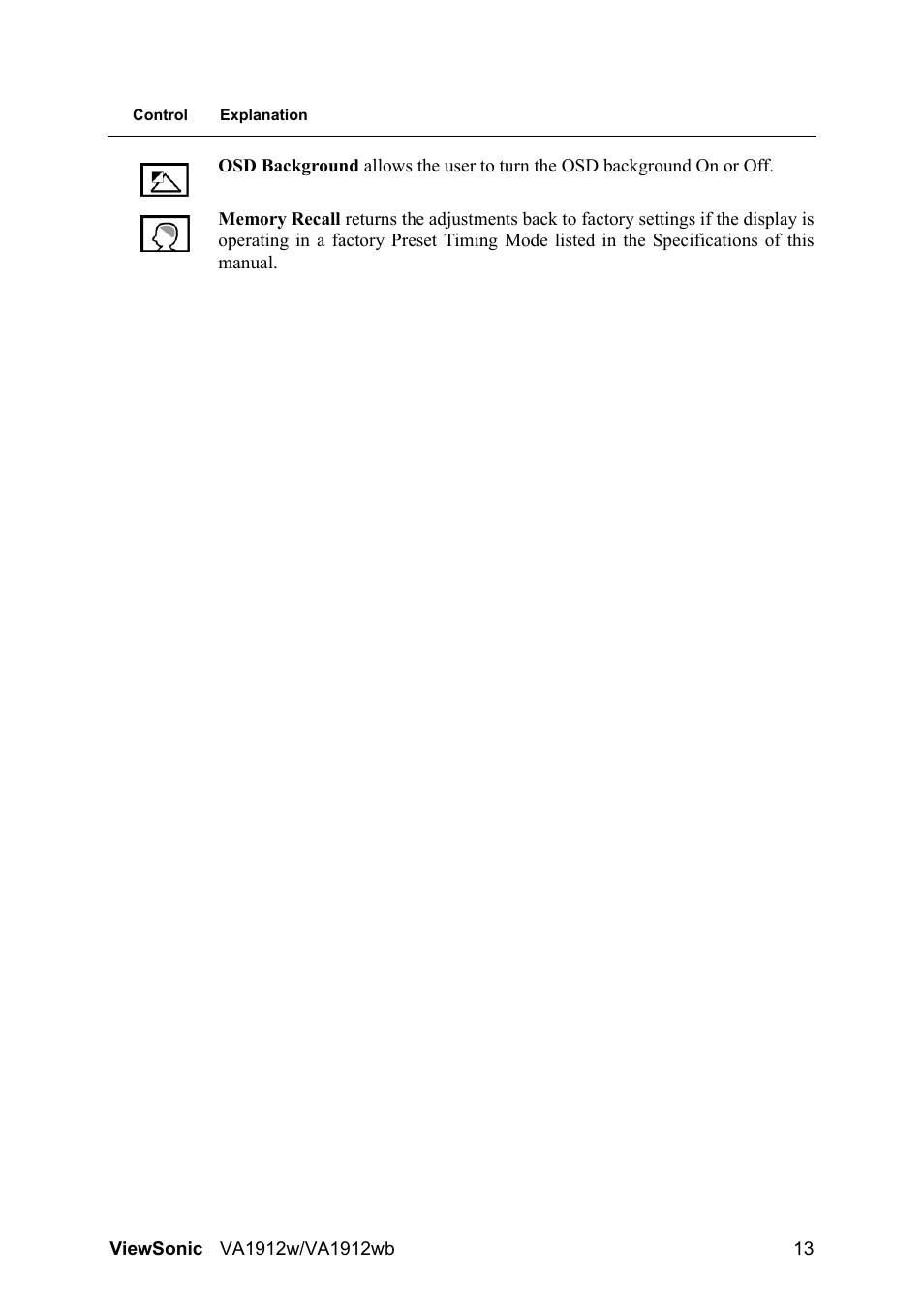 VIEWSONIC VA1912wb User Manual | Page 16 / 22
