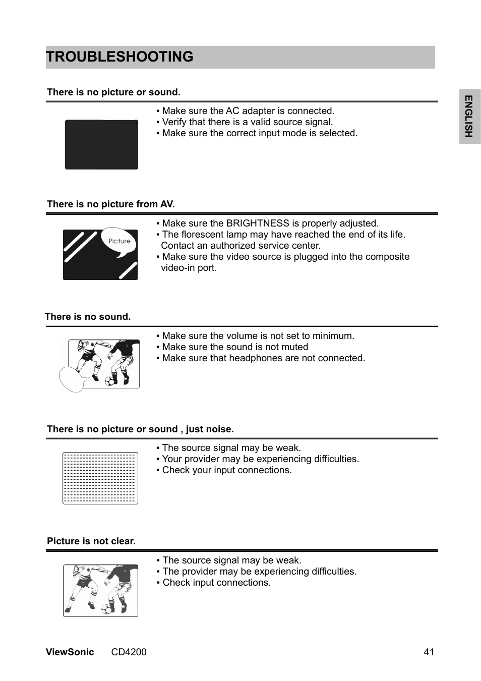 Troubleshooting | VIEWSONIC CD4200 User Manual | Page 48 / 149