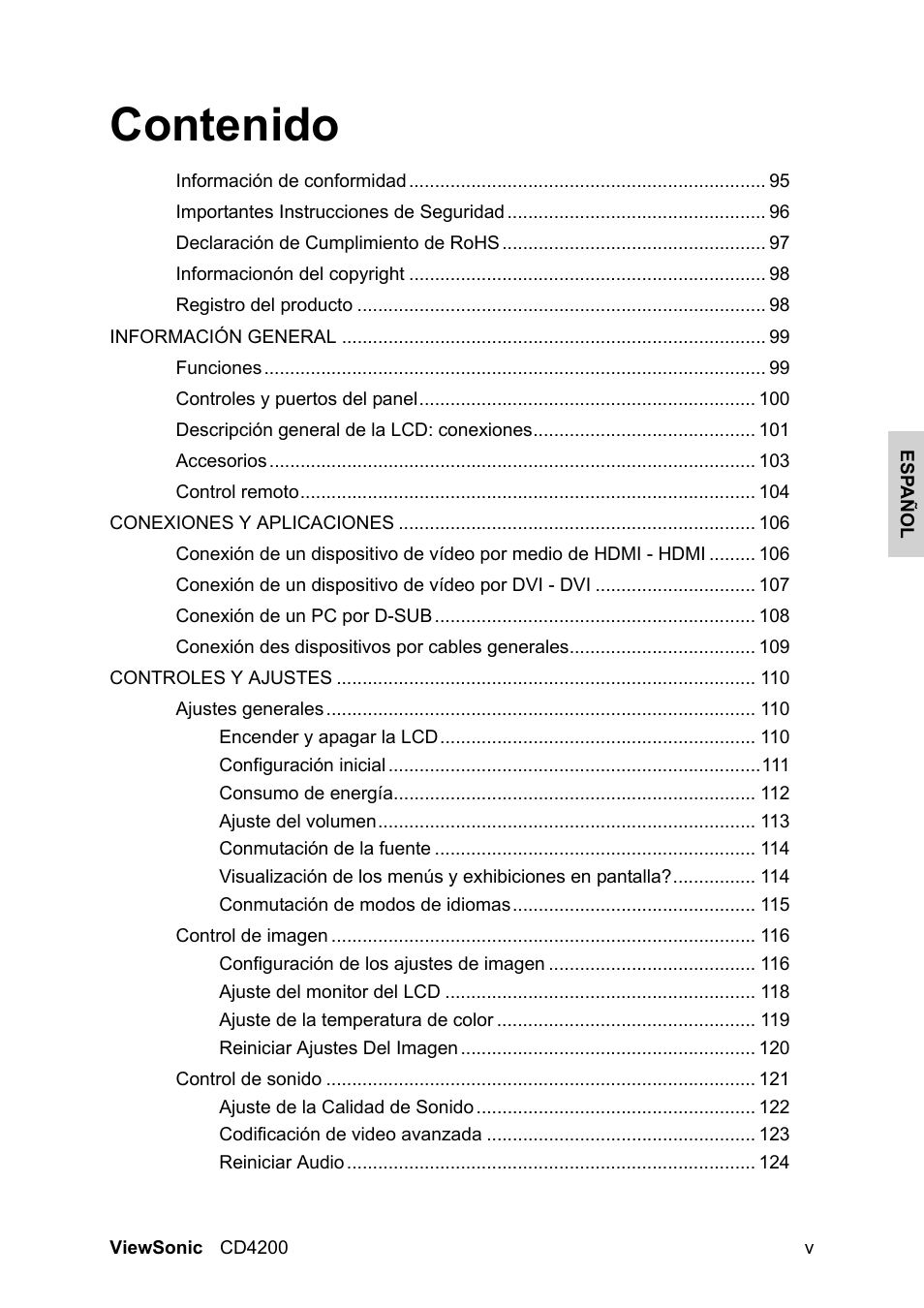 VIEWSONIC CD4200 User Manual | Page 6 / 149
