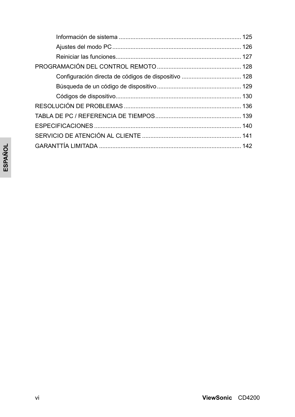 VIEWSONIC CD4200 User Manual | Page 7 / 149