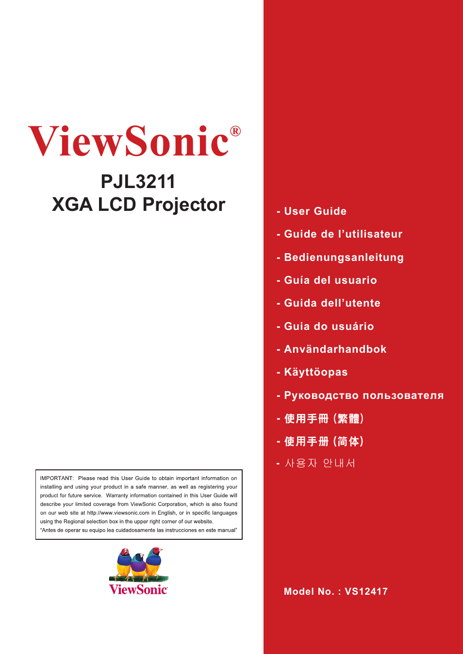 VIEWSONIC PJL3211 User Manual | 78 pages