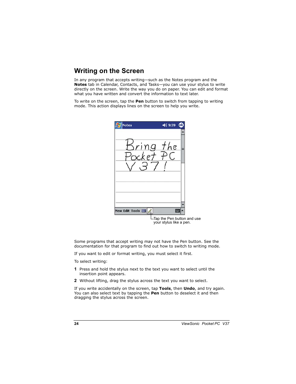 Ulwlqj rq wkh 6fuhhq | VIEWSONIC V 37 User Manual | Page 31 / 92