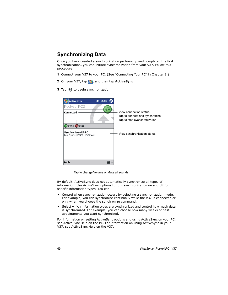 6\qfkurql]lqj 'dwd | VIEWSONIC V 37 User Manual | Page 47 / 92