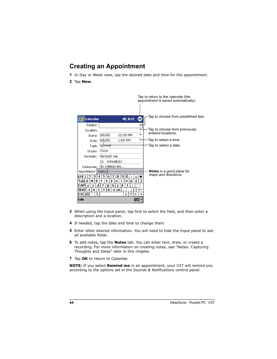 Uhdwlqj dq $ssrlqwphqw | VIEWSONIC V 37 User Manual | Page 51 / 92