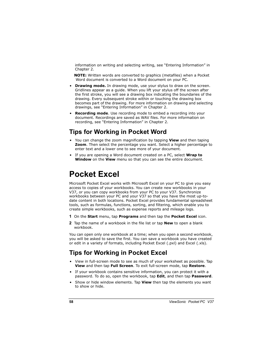 3rfnhw ([fho, 7lsv iru :runlqj lq 3rfnhw :rug, 7lsv iru :runlqj lq 3rfnhw ([fho | VIEWSONIC V 37 User Manual | Page 65 / 92