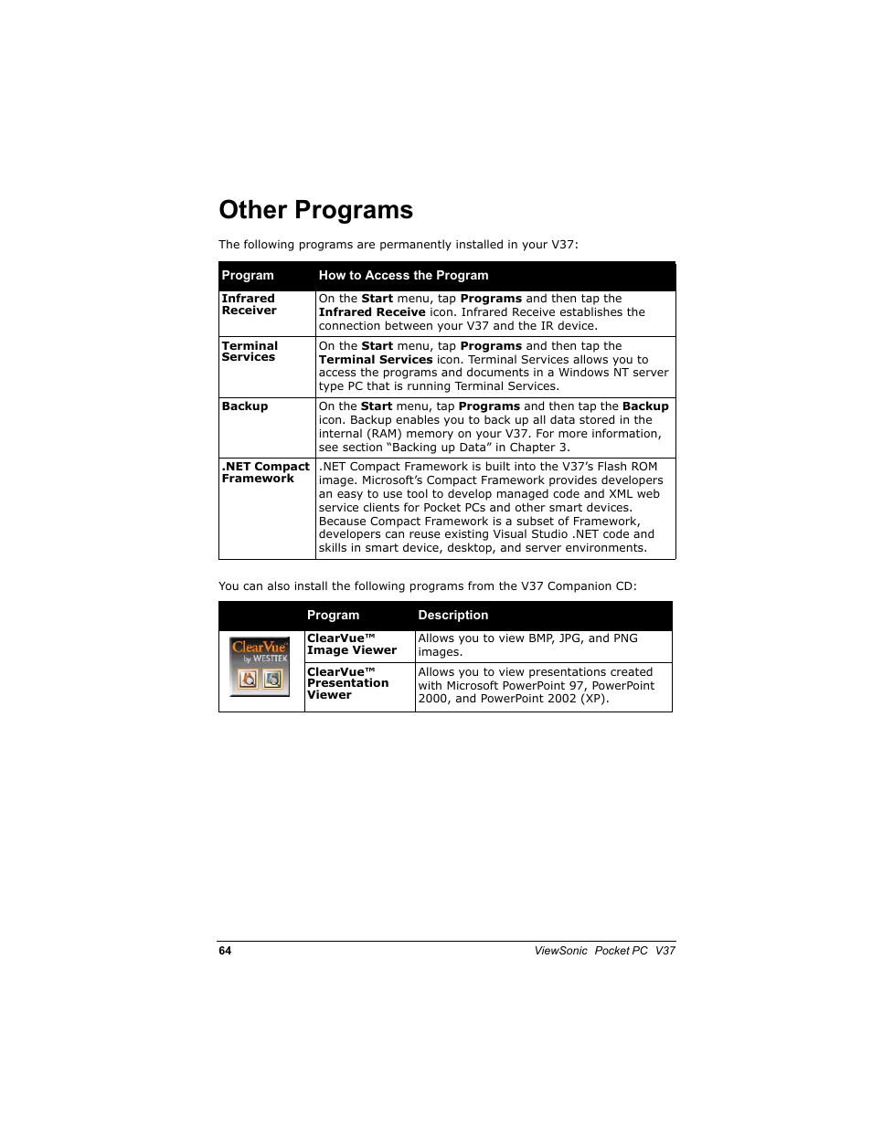 2wkhu 3urjudpv | VIEWSONIC V 37 User Manual | Page 71 / 92