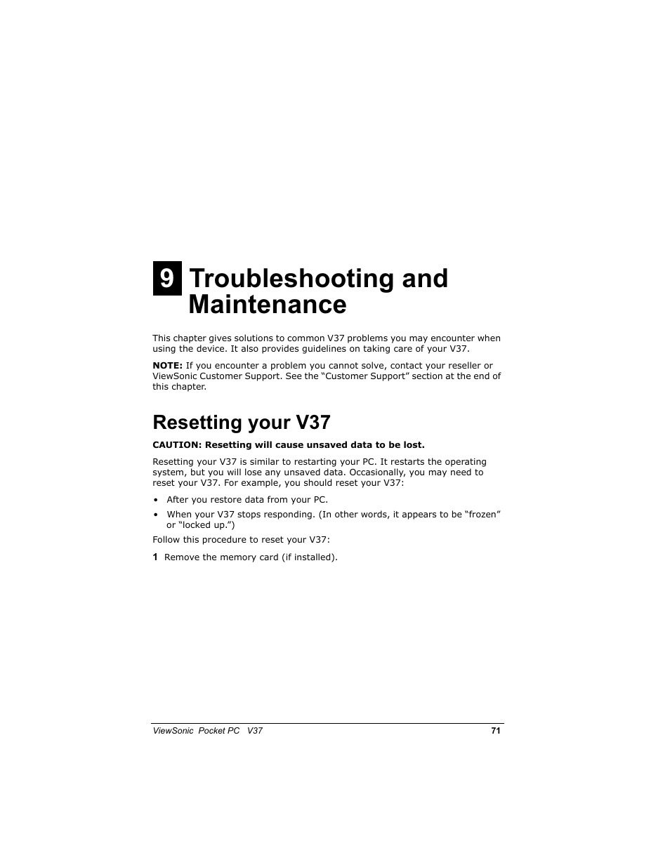 7urxeohvkrrwlqj dqg 0dlqwhqdqfh, 5hvhwwlqj \rxu 9 | VIEWSONIC V 37 User Manual | Page 78 / 92