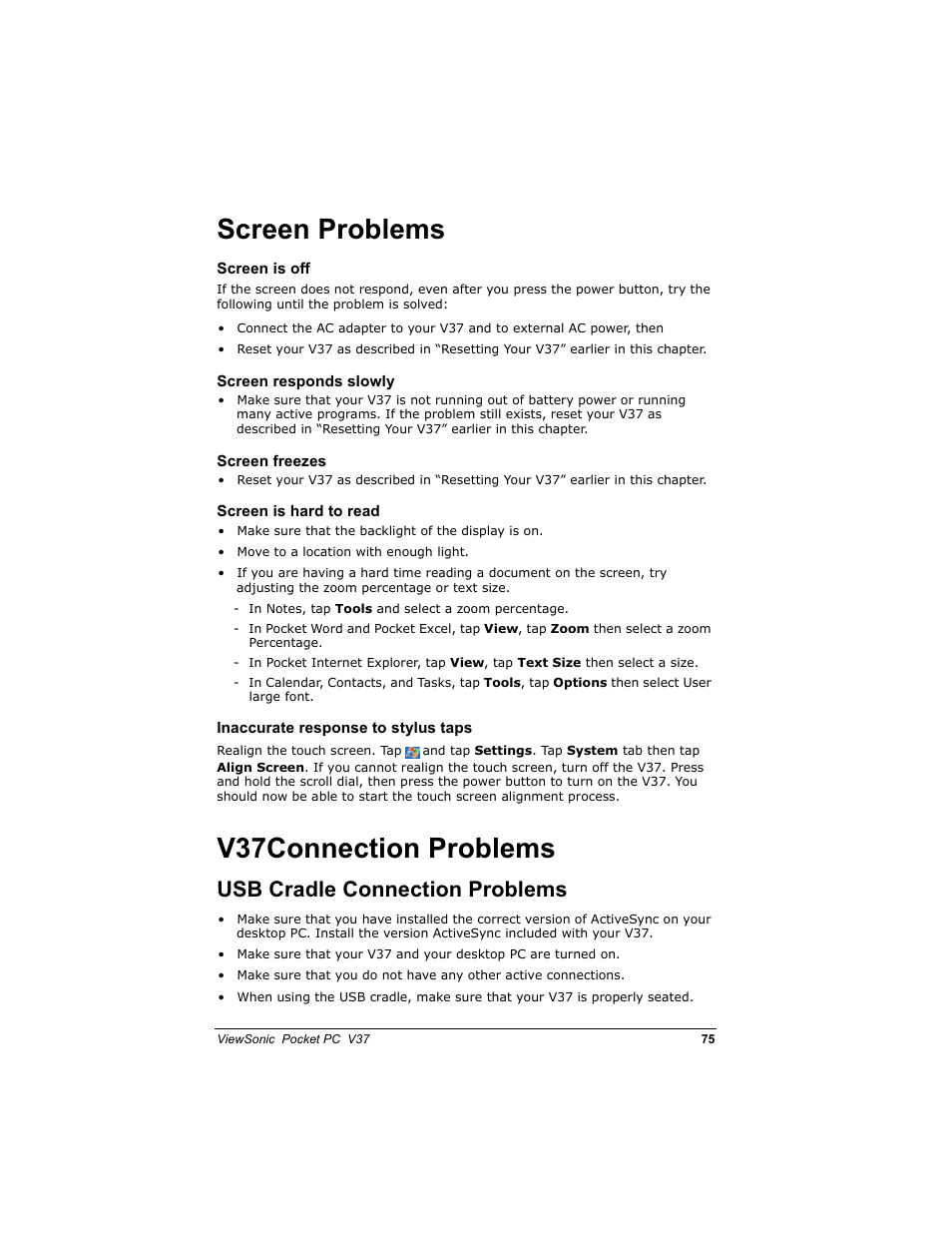 6fuhhq 3ureohpv, 9&rqqhfwlrq 3ureohpv, 86% &udgoh &rqqhfwlrq 3ureohpv | VIEWSONIC V 37 User Manual | Page 82 / 92