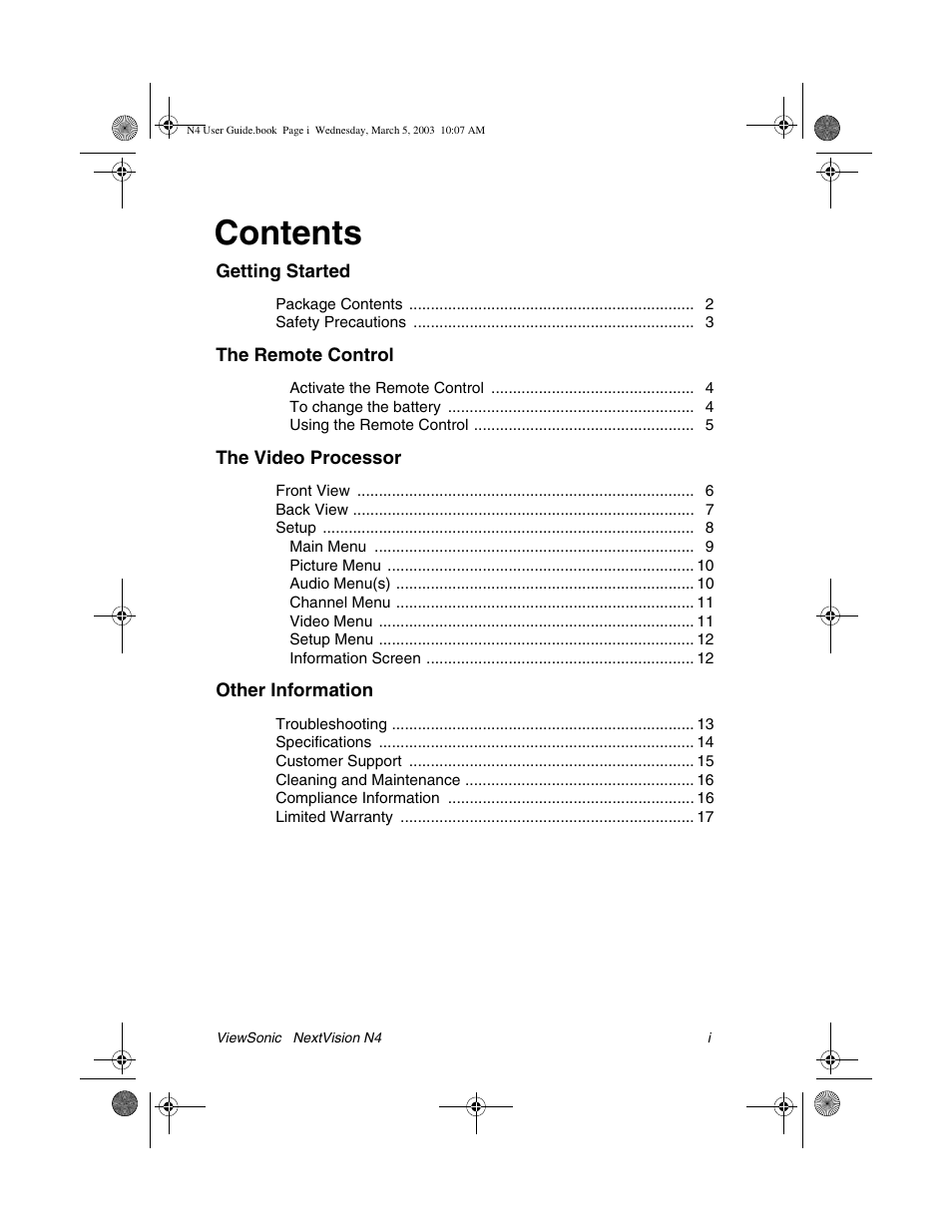 VIEWSONIC NEXTVISION N4 User Manual | Page 2 / 22