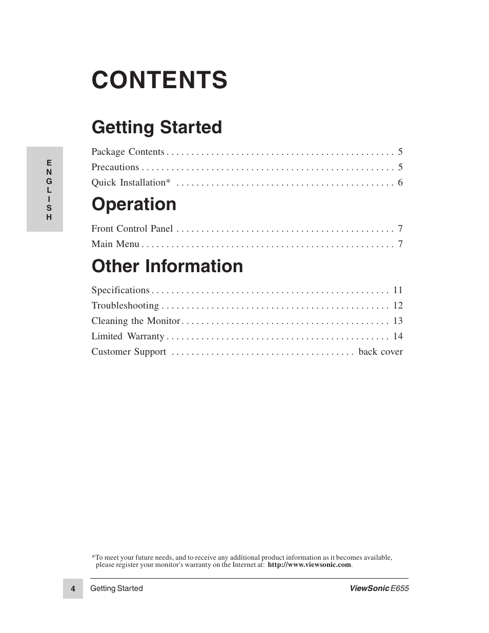 VIEWSONIC E655 User Manual | Page 5 / 16