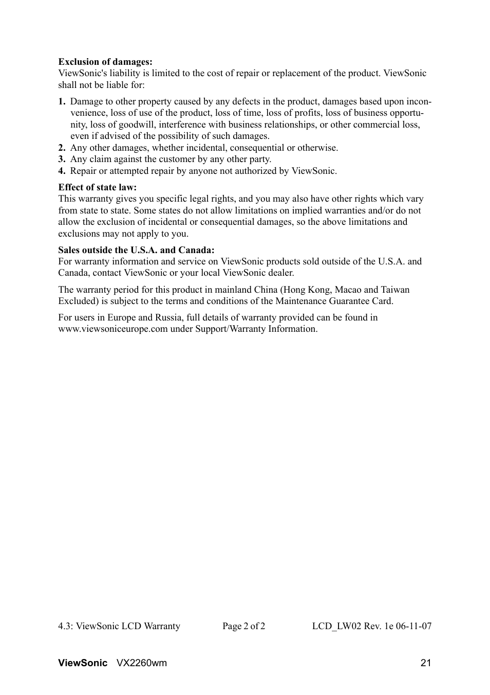 VIEWSONIC VX2260WM User Manual | Page 23 / 26