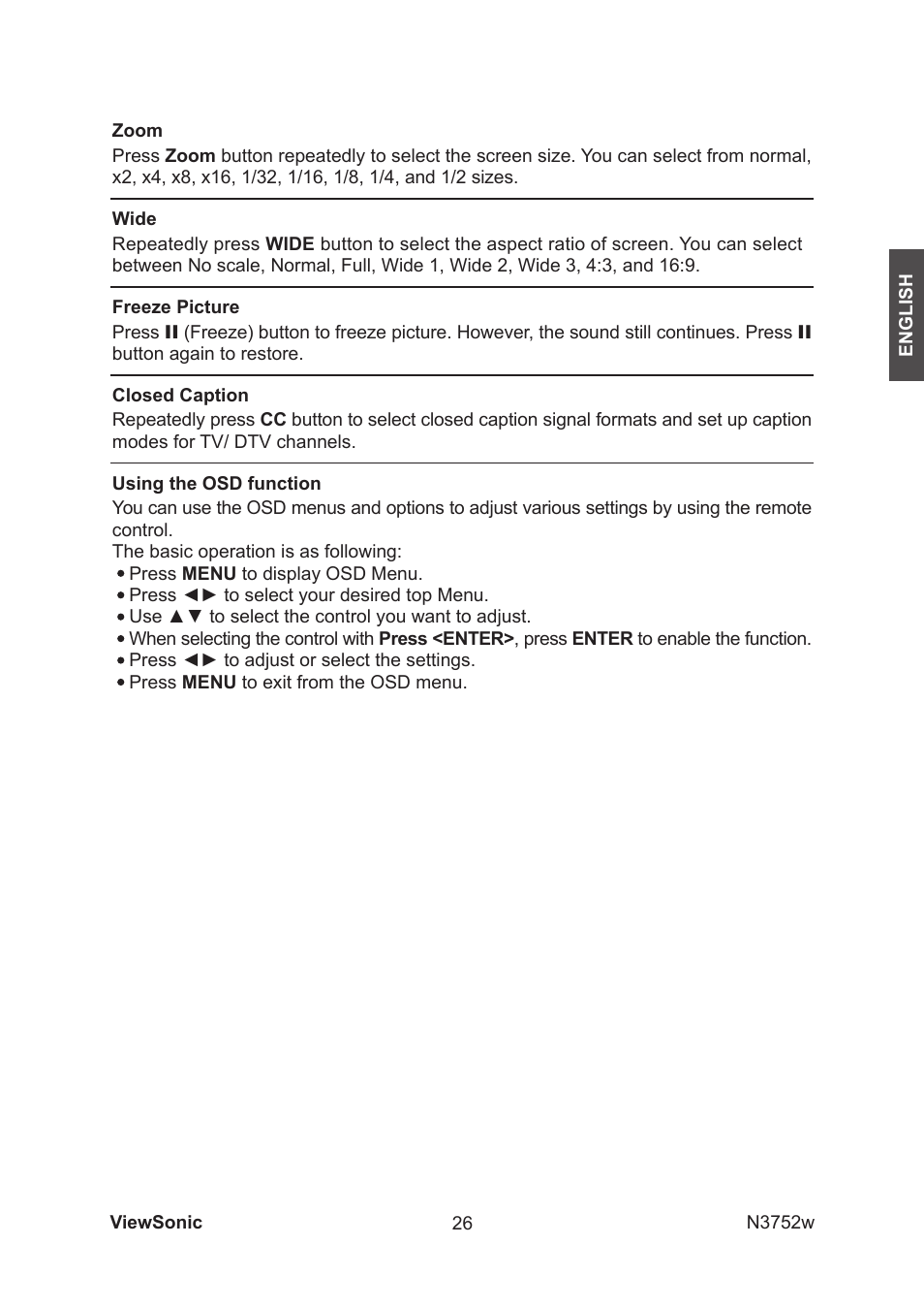 VIEWSONIC N3752w User Manual | Page 28 / 40