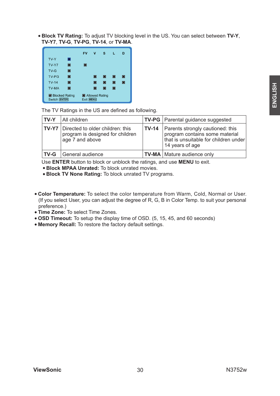 VIEWSONIC N3752w User Manual | Page 32 / 40