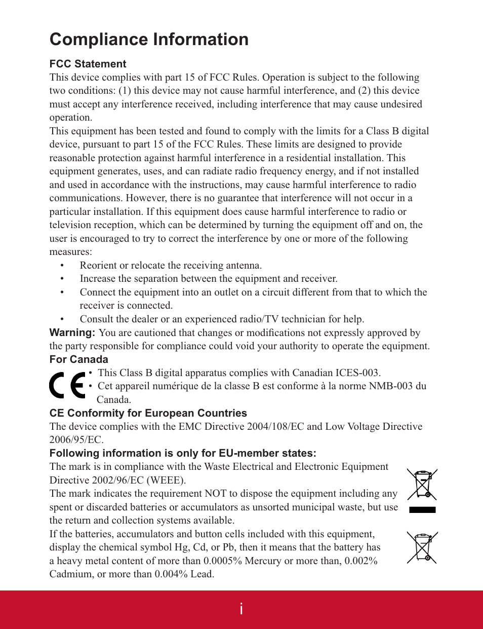 Compliance information | VIEWSONIC PJD5123 User Manual | Page 2 / 53