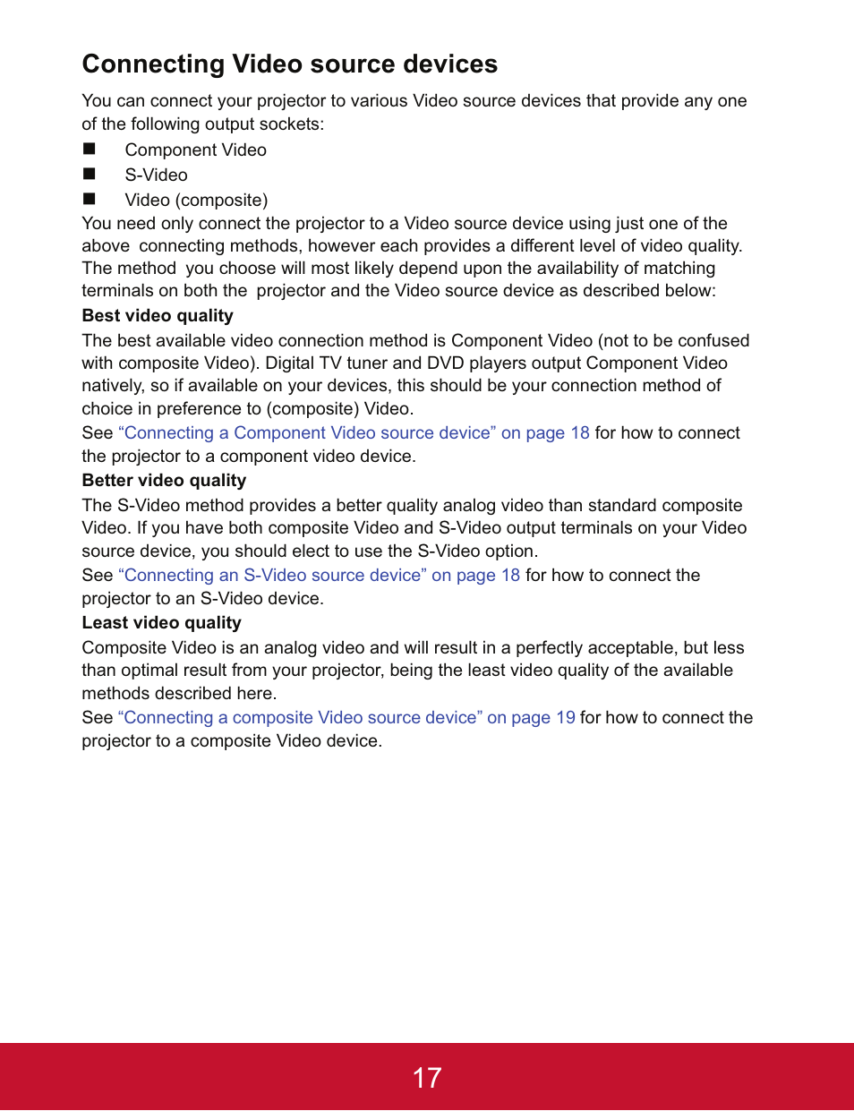 Connecting video source devices | VIEWSONIC PJD5123 User Manual | Page 20 / 53