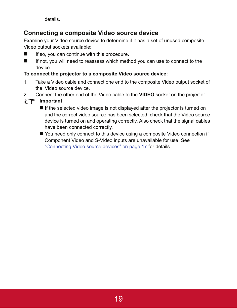 Connecting a composite video source device | VIEWSONIC PJD5123 User Manual | Page 22 / 53