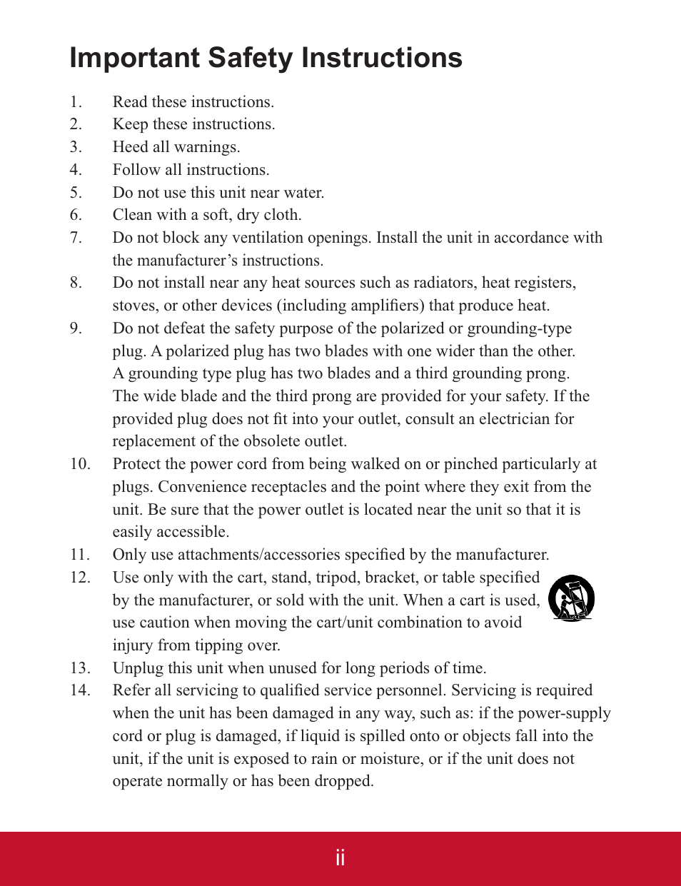 Important safety instructions | VIEWSONIC PJD5123 User Manual | Page 3 / 53