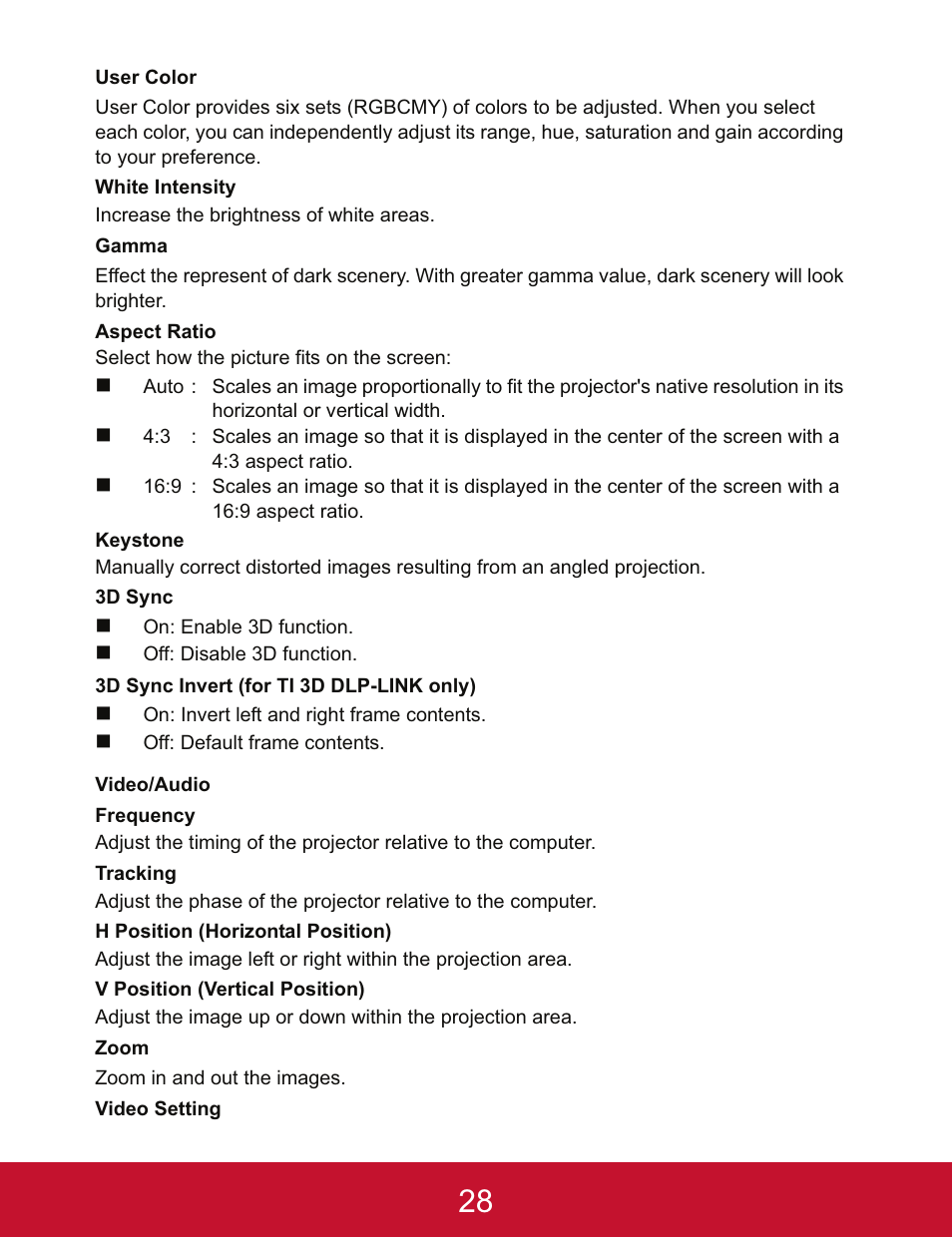 VIEWSONIC PJD5123 User Manual | Page 31 / 53