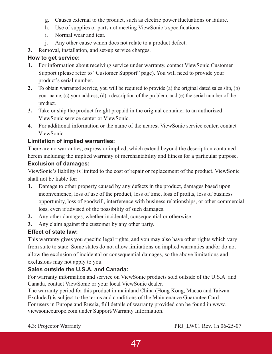 VIEWSONIC PJD5123 User Manual | Page 50 / 53