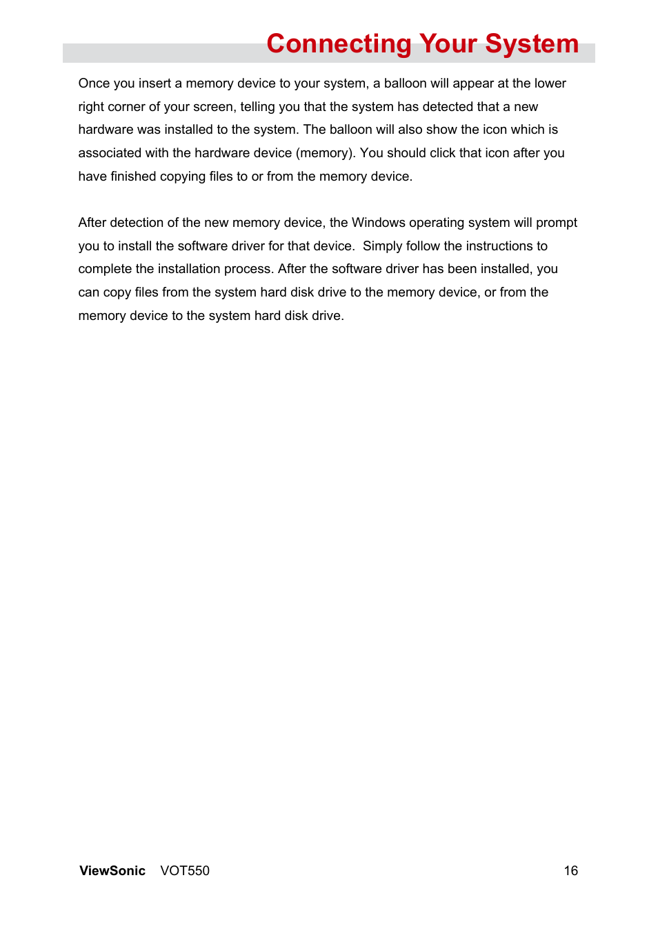 Connecting your system | VIEWSONIC VOT550 User Manual | Page 22 / 52