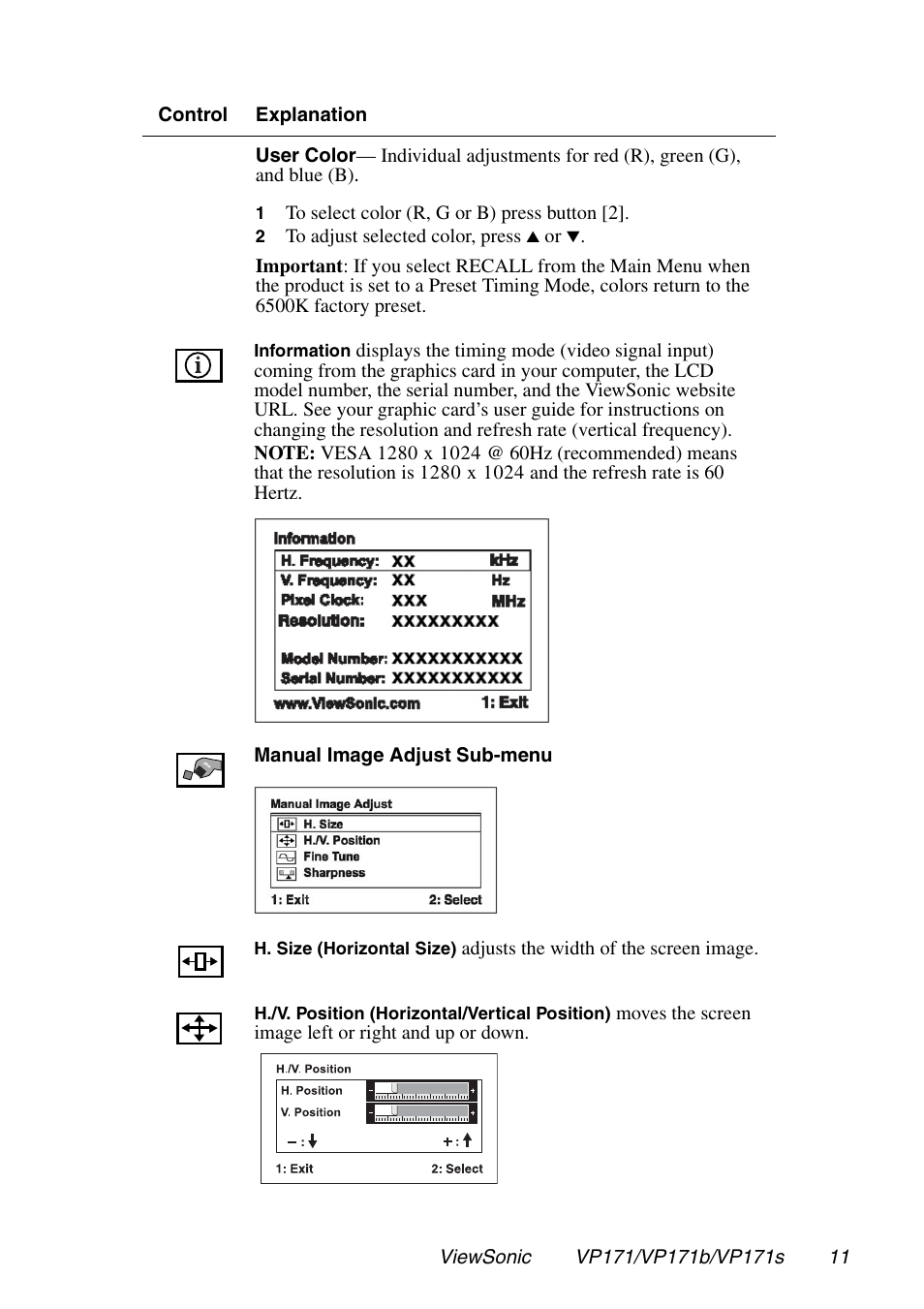 VIEWSONIC VP171 User Manual | Page 12 / 22